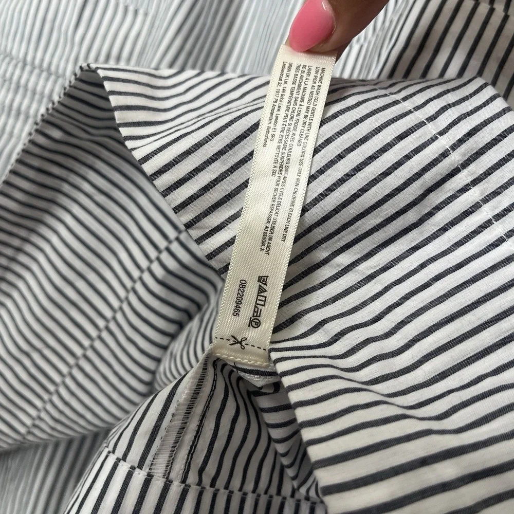 Anthropologie Women's 100% Cotton Mini Dress Seersucker Spaghetti Strap Dress M - Picture 6 of 8